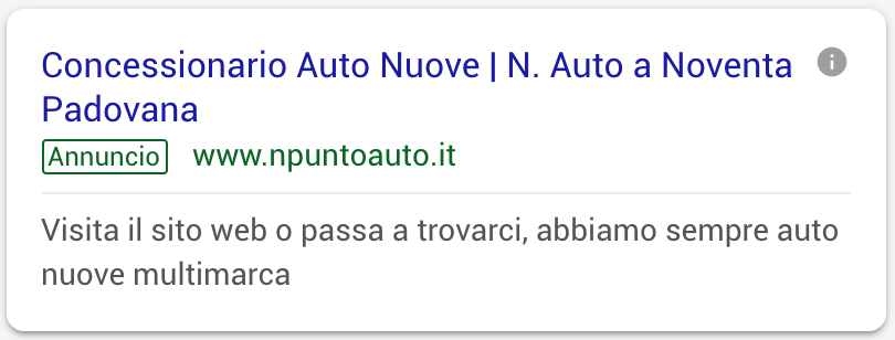 Annuncio Google Ads N Auto 5