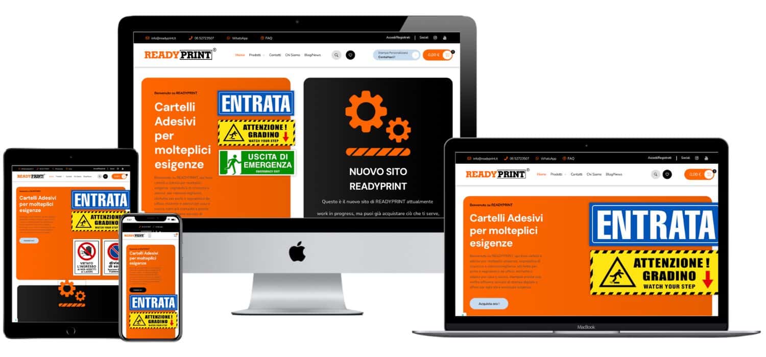 Sito Ecommerce per la vendita di adesiviLink: www.readyprint.it